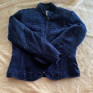 Victor Costa Midnight Blue Textured Blazer